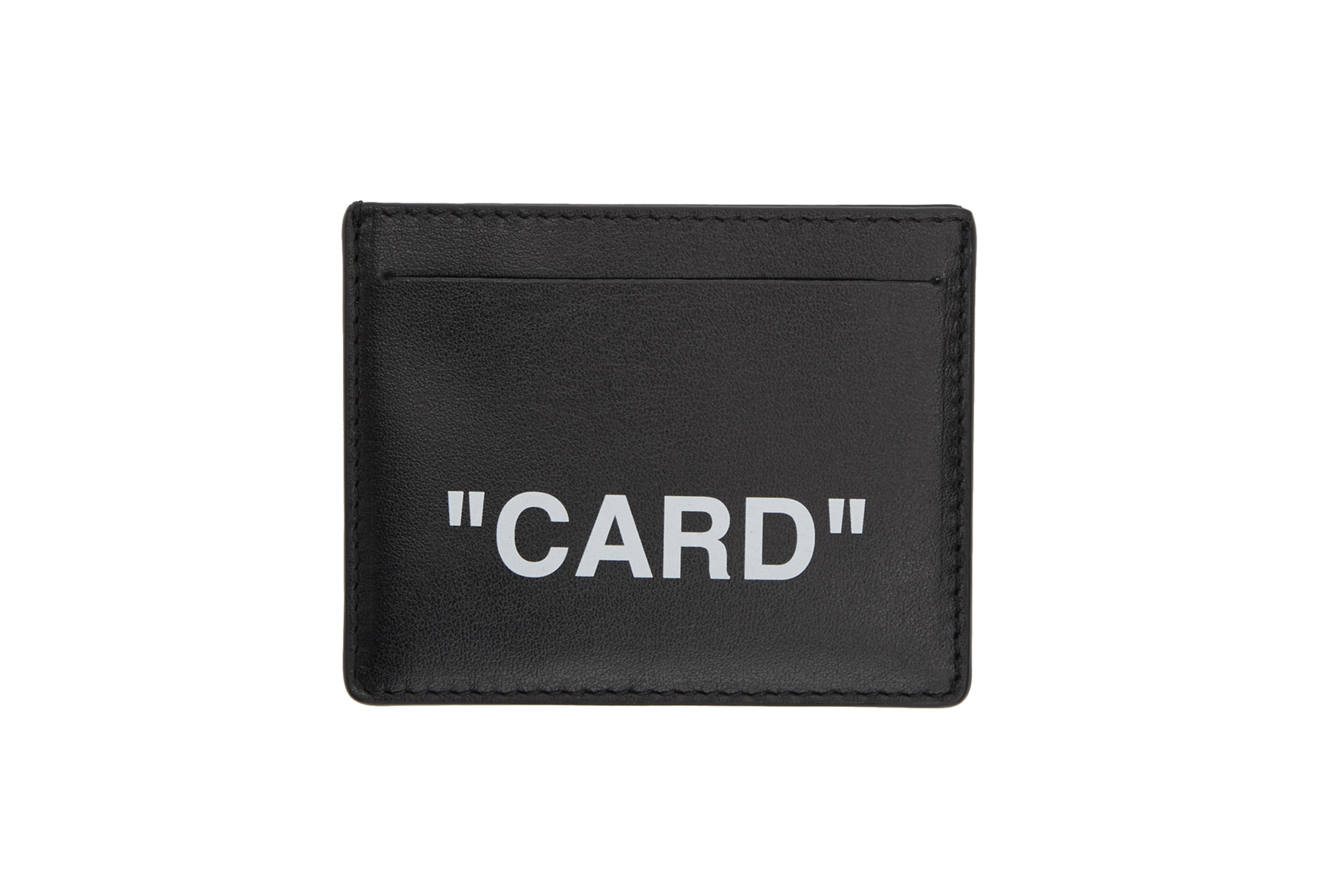 Off-White™ Card Holder Passport Holder Black Leather Travel Accessories virgil abloh