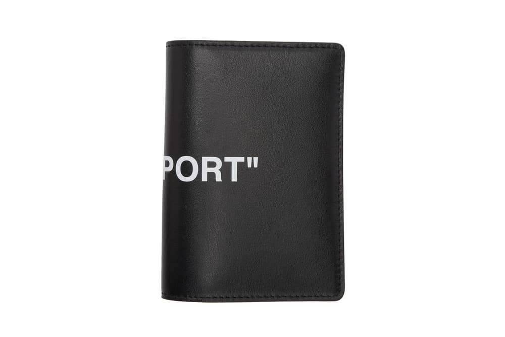 Off-White™ Card Holder Passport Holder Black Leather Travel Accessories virgil abloh