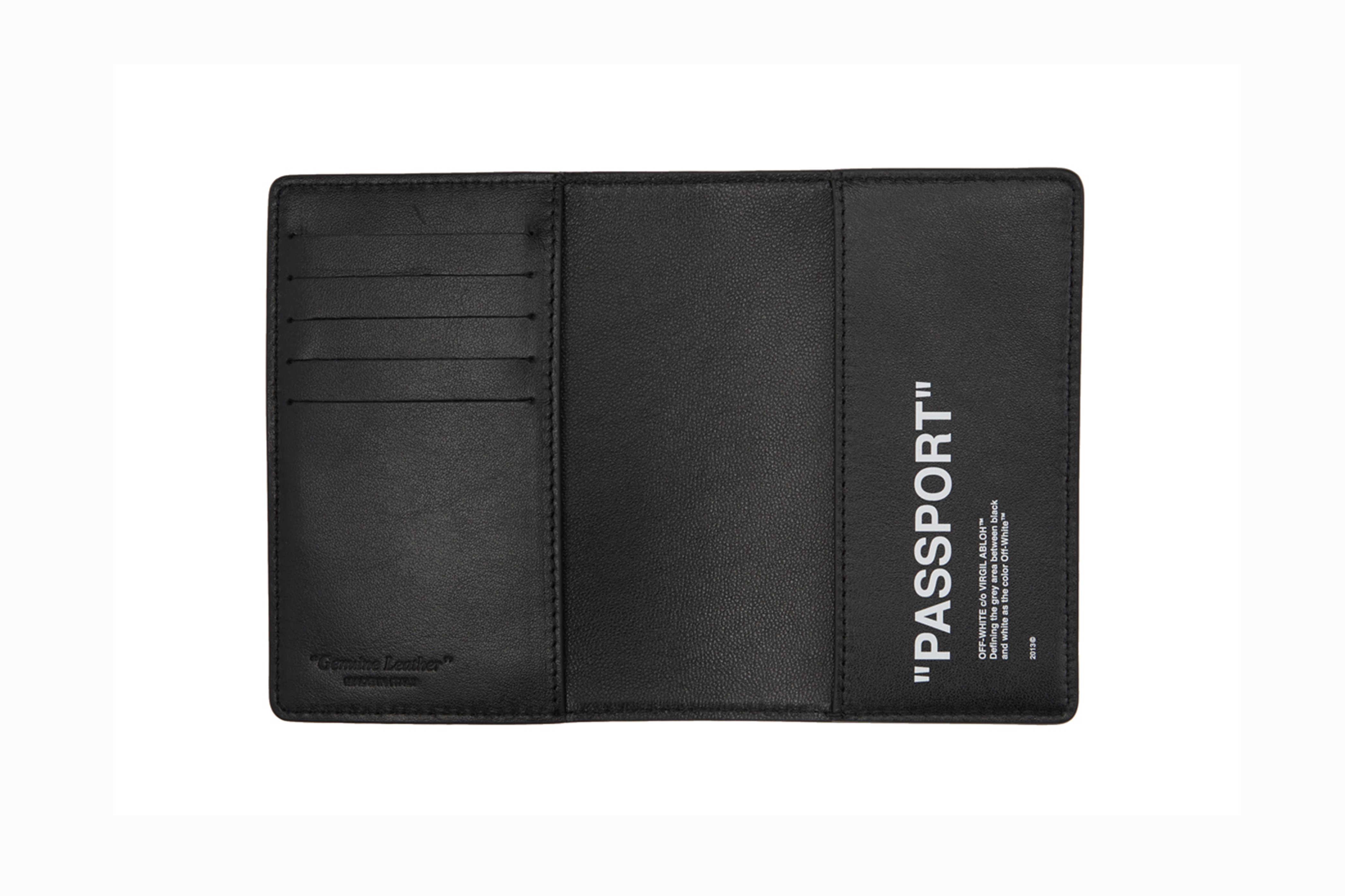 Off-White™ Card Holder Passport Holder Black Leather Travel Accessories virgil abloh