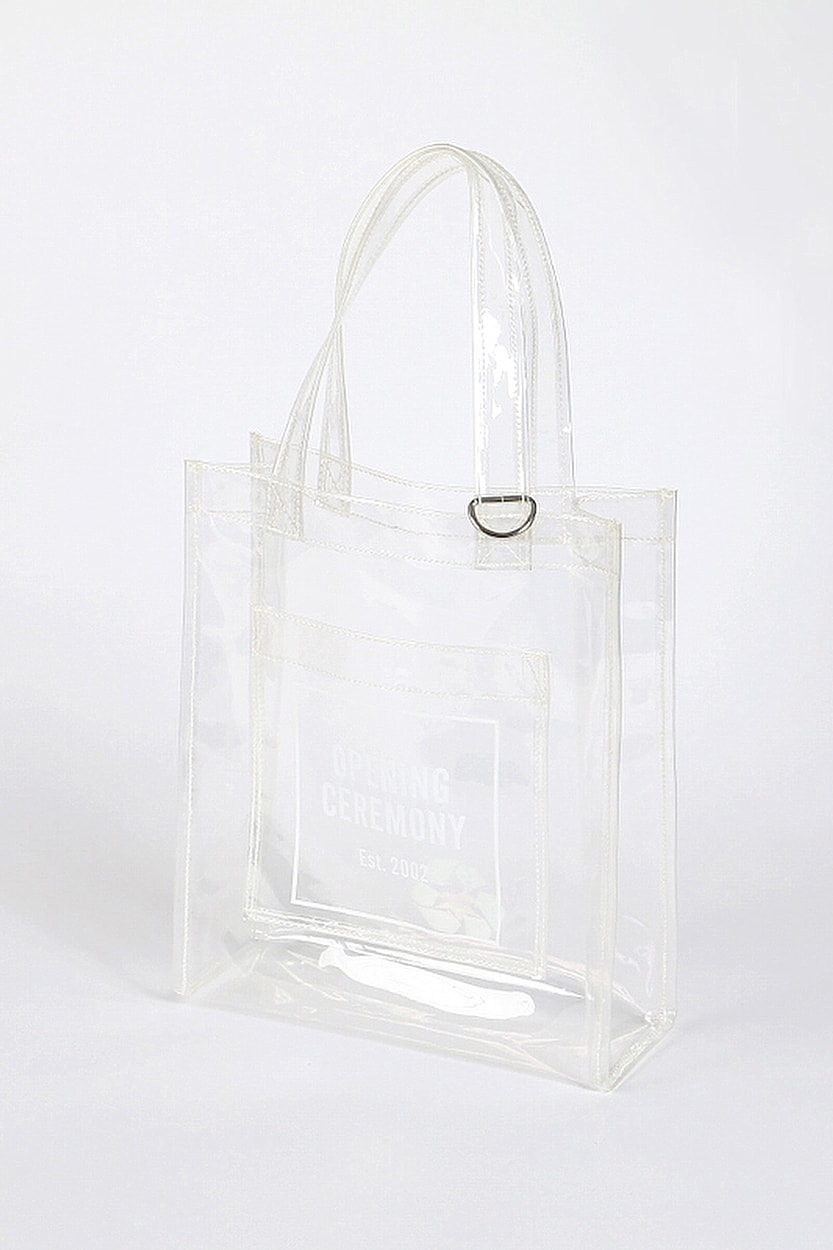 Opening Ceremony Mirror Tote Bags Pink Brown Lilac Translucent