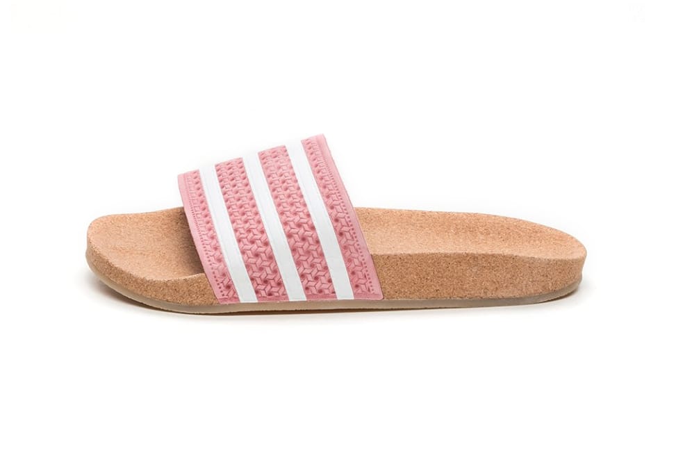 adidas originals cork adilette slider sandals in pink
