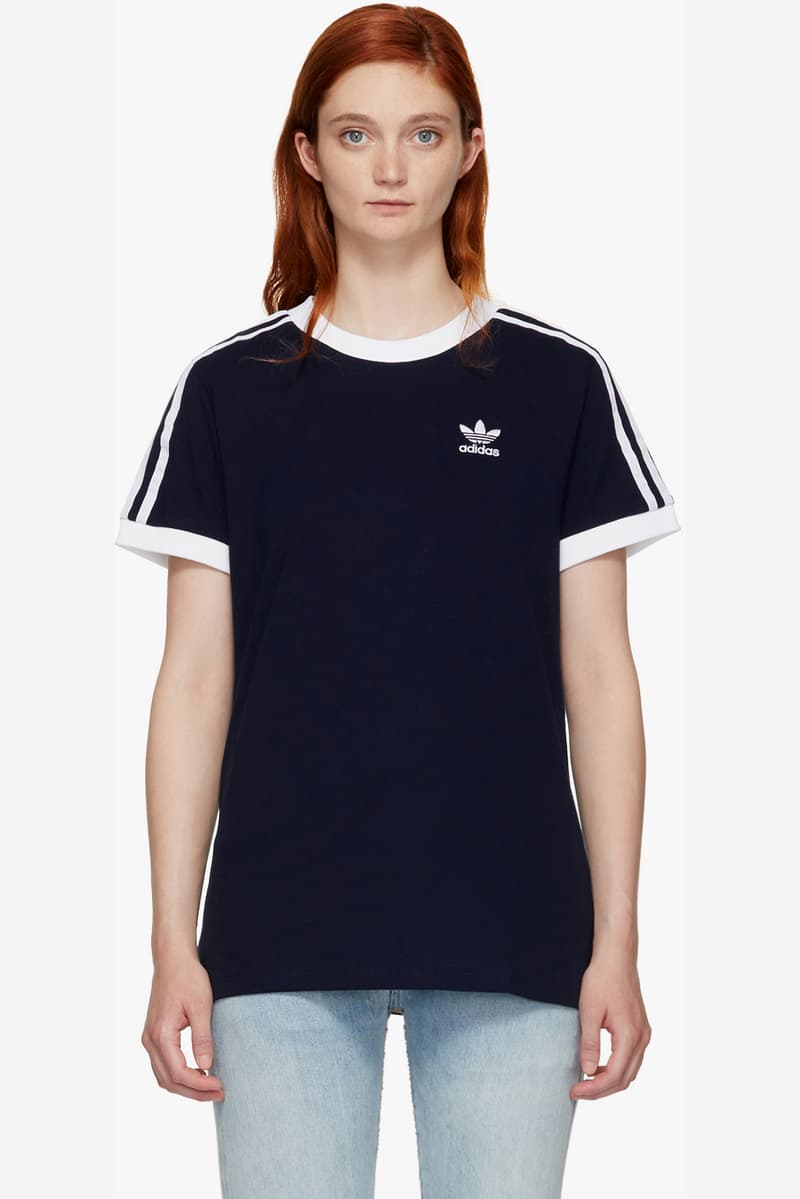 adidas Originals Logo Selection Lounge Pants Black Crop Top Turtleneck Black Trefoil Swimsuit Navy Three-Stripes T-Shirt Black Three-Stripes T-Shirt