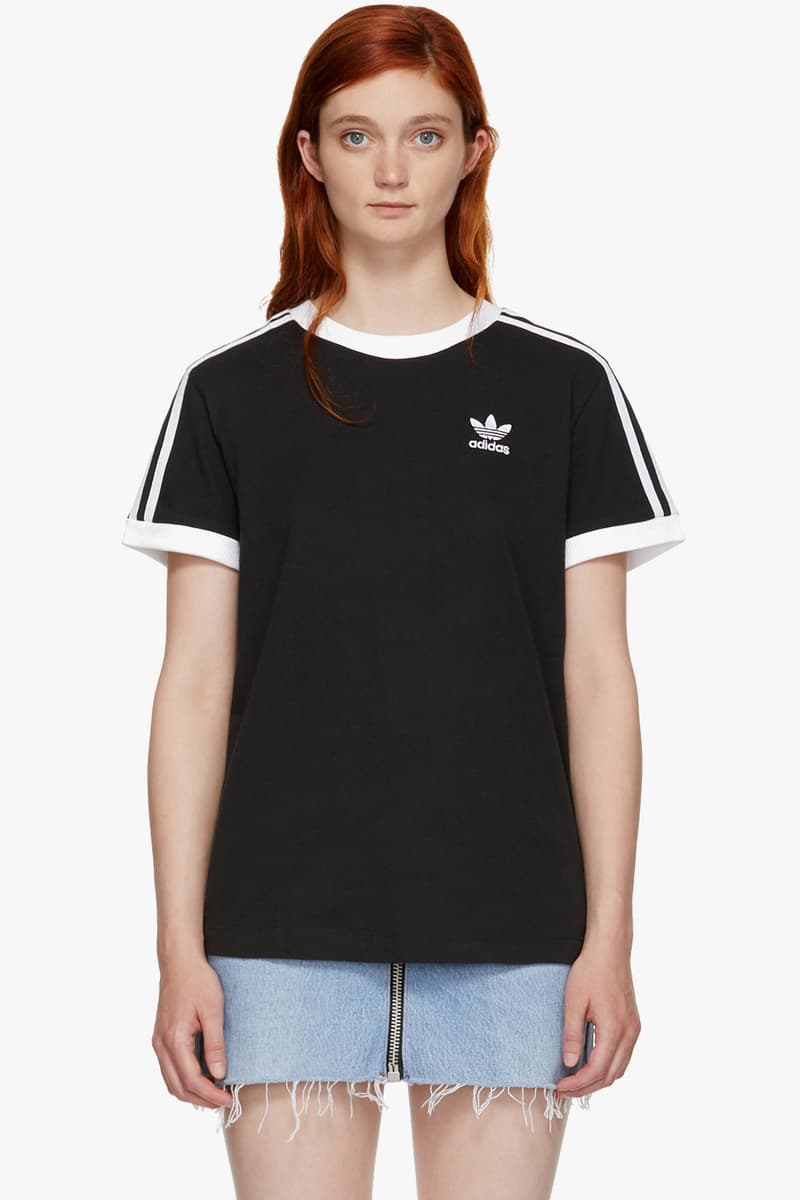 adidas Originals Logo Selection Lounge Pants Black Crop Top Turtleneck Black Trefoil Swimsuit Navy Three-Stripes T-Shirt Black Three-Stripes T-Shirt