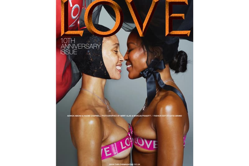 adwoa aboah naomi campbell cover love magazine 10th tenth anniversary issue mert and marcus