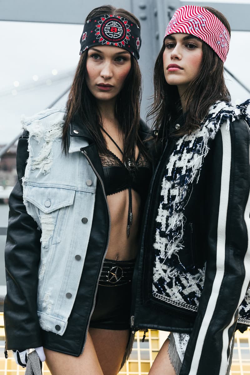 backstage alexander wang collection 1 spring 2019 bella hadid kaia gerber liu wen hiandra martinez