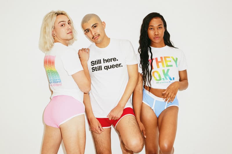 American Apparel Pride Capsule Collection They Okay Still Here Print 50/50 T-shirts White