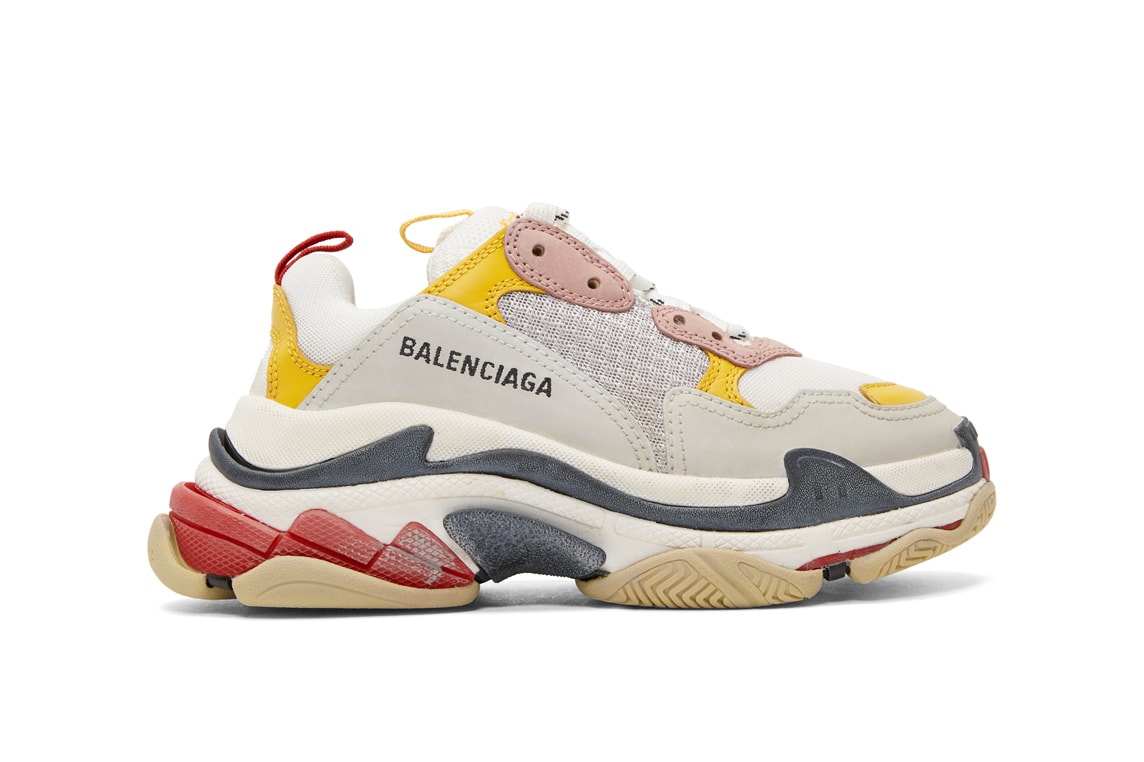 Balenciaga Triple-S White/Pink/Yellow Restock Chunky Sneakers New Model