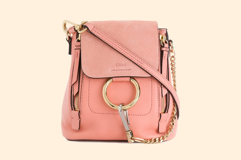 Chloe Faye Mini Backpack Pink Suede Leather