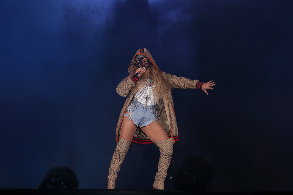 Beyonce Gucci Boots Jacket On the Run II Tour Cardiff Concert