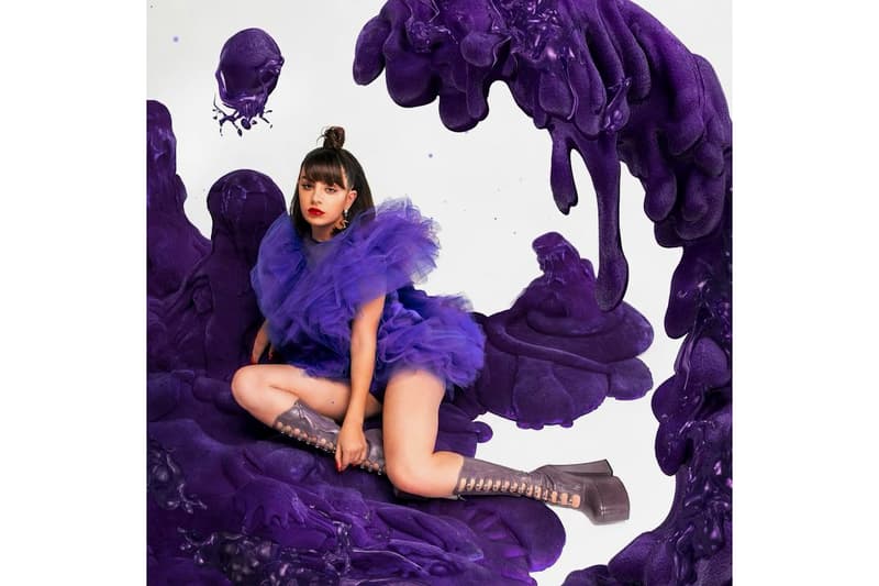 Charli XCX Focus No Angel Cover Dress Platform Boots Purple