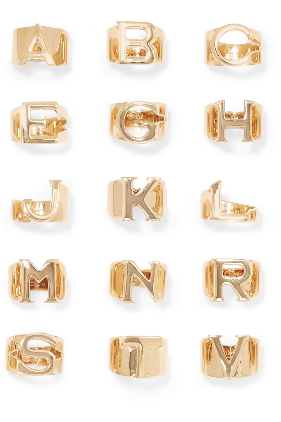 Chloé Gold Alphabet Initial Rings