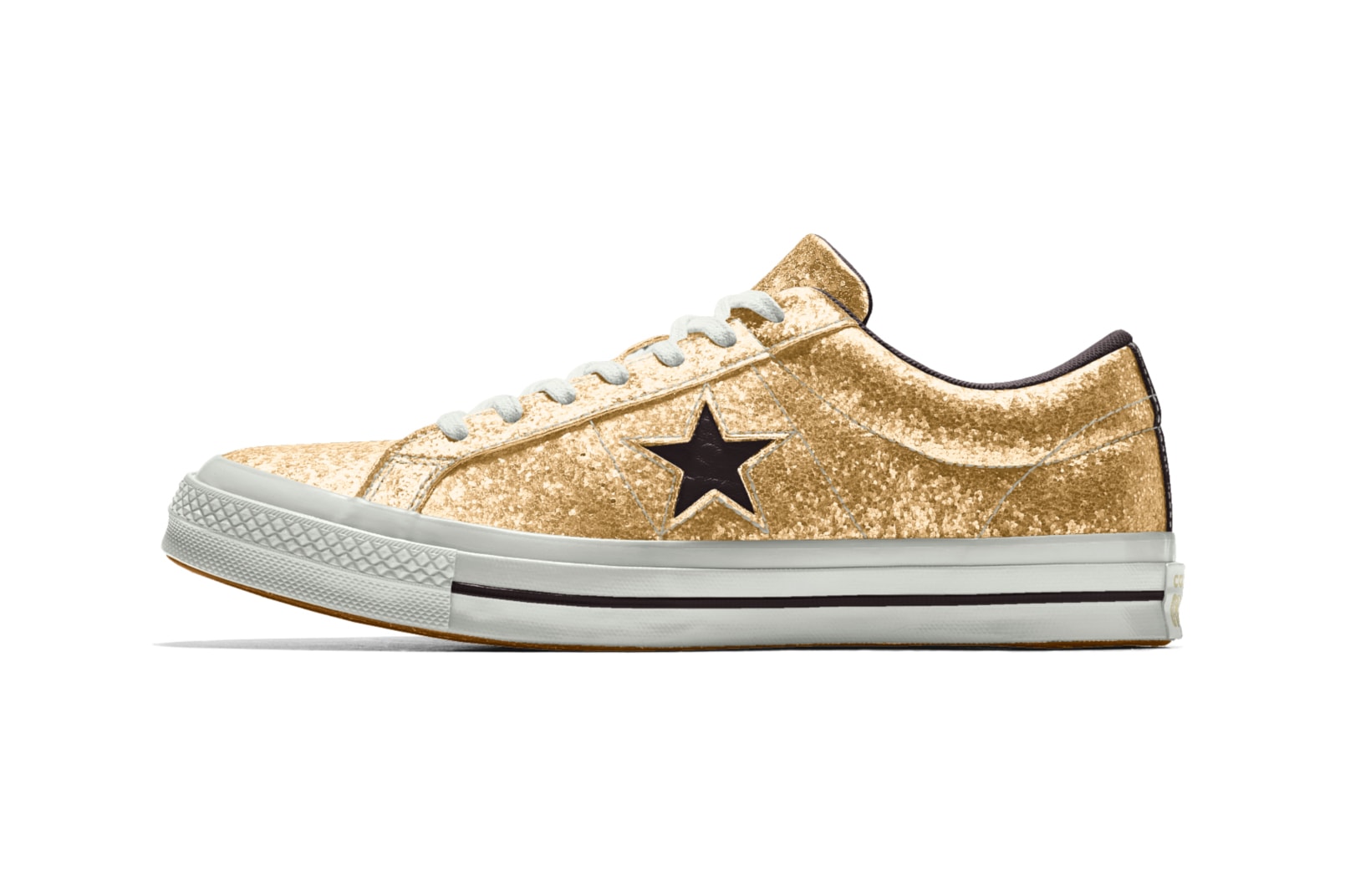 Customize Converse One Star Glitter NIKEid Gold Silver Rose Quartz Pink Sneakers