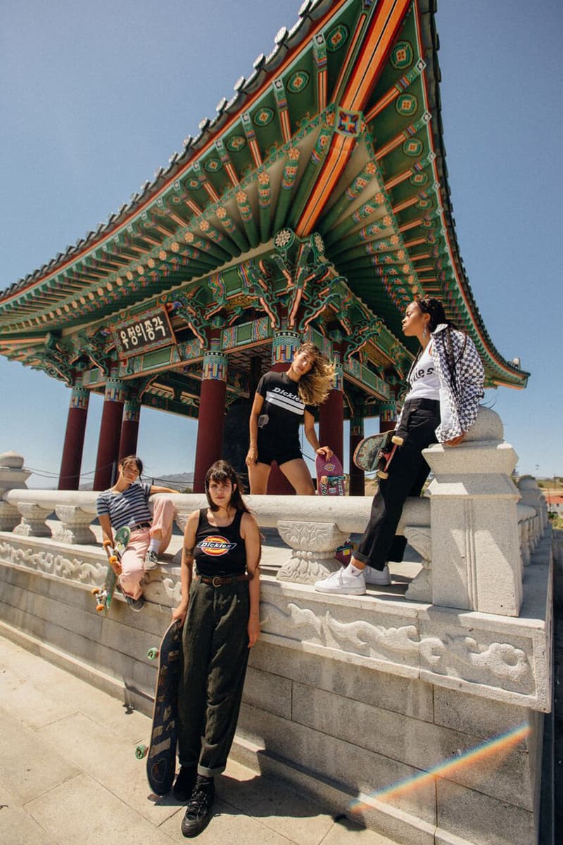 Depop x Dickies Girls Capsule Collection Lookbook Cropped Logo Tee Red