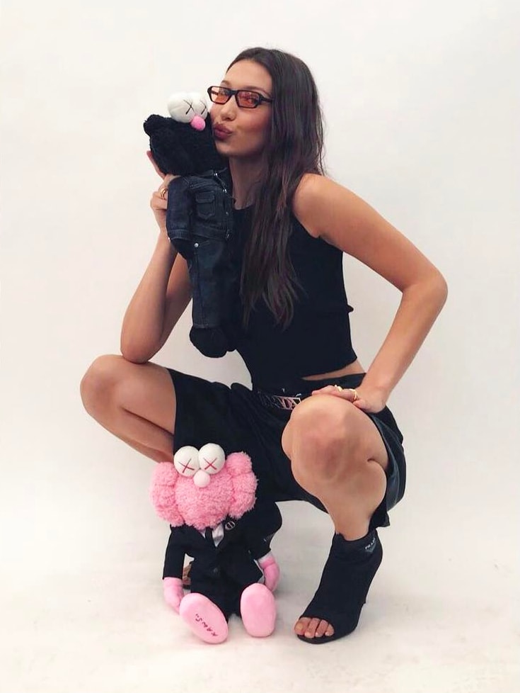 Dior Homme Kaws Spring Summer 2019 Collaboration Pink Black BFF Plush Toy Bella Hadid