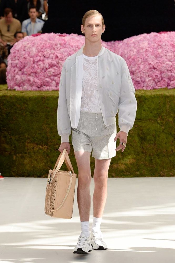 Dior Homme Spring Summer 2019 Runway Show Paris Fashion Week Men's Kim Jones Yoon Ahn Kaws Beige Bag
