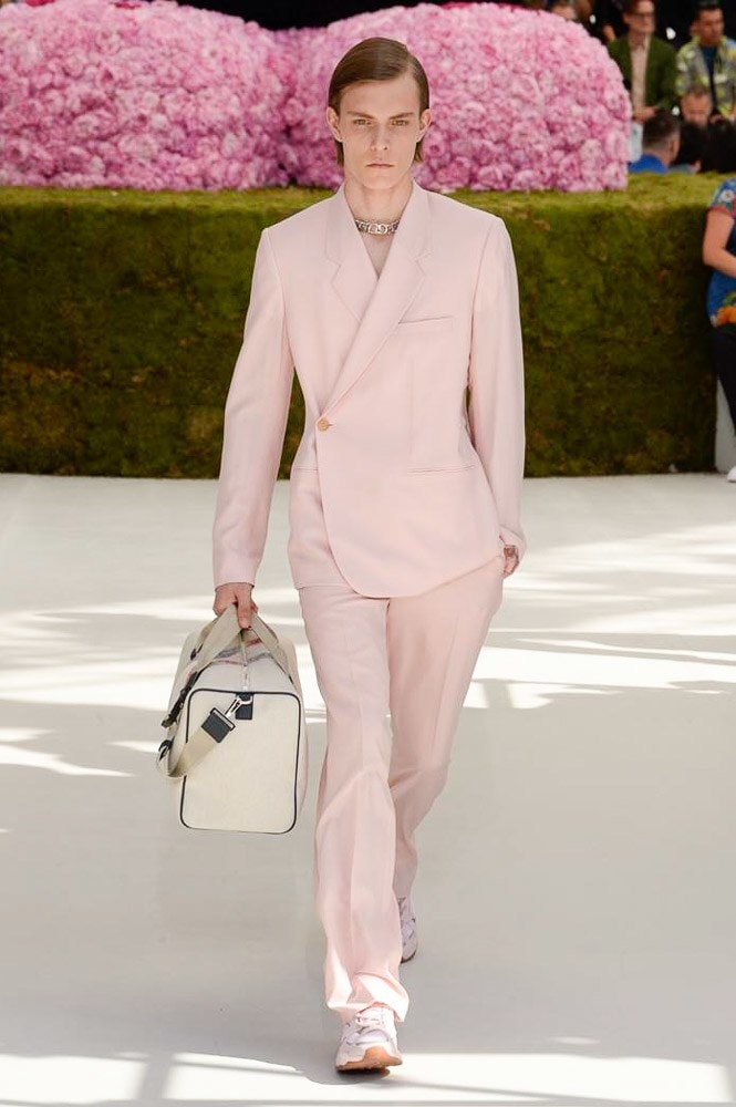Dior Homme Spring Summer 2019 Runway Show Paris Fashion Week Men's Kim Jones Yoon Ahn Kaws Pink Suit