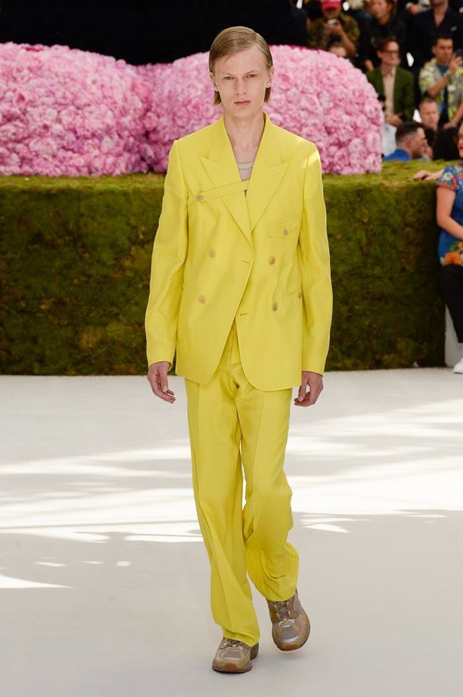 Dior Homme Spring Summer 2019 Runway Show Paris Fashion Week Men's Kim Jones Yoon Ahn Kaws Yellow Suit