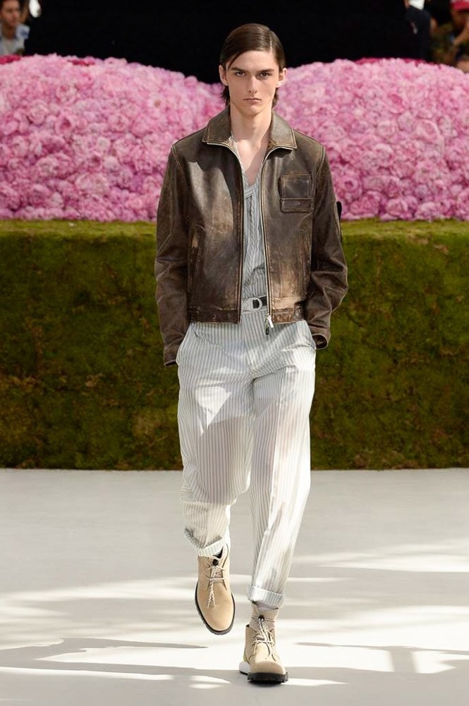 Dior Homme Spring Summer 2019 Runway Show Paris Fashion Week Men's Kim Jones Yoon Ahn Kaws Brown Jacket