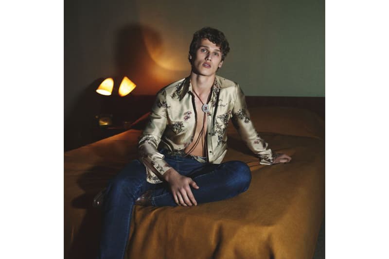 DSquared 2 Fall/Winter 2018 Campaign Silk Floral Shirt Tan