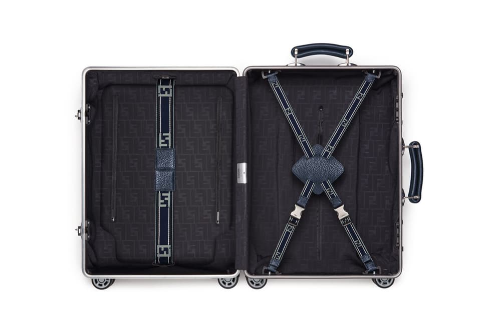 RIMOWA x Fendi Collaboration Aluminum Suitcase Blue