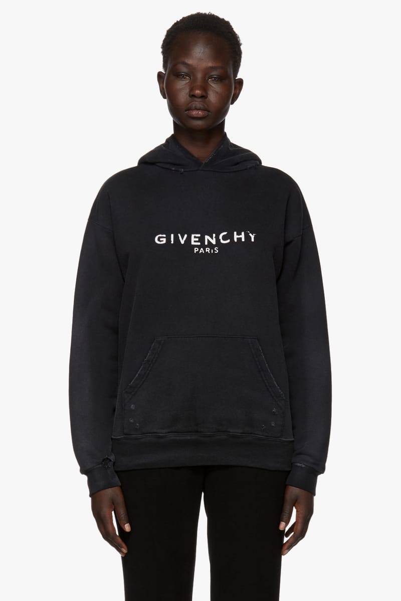 givenchy black ripped hoodie