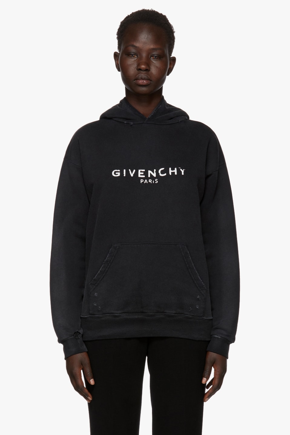 Givenchy's Black Distressed Logo Hoodie