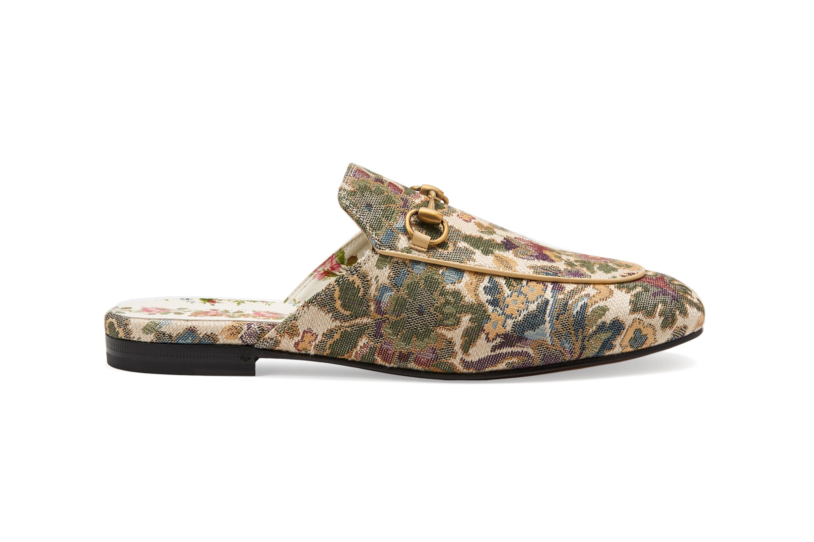 Gucci Garden Capsule Collection Princetown Embroidered Slipper Green Gold