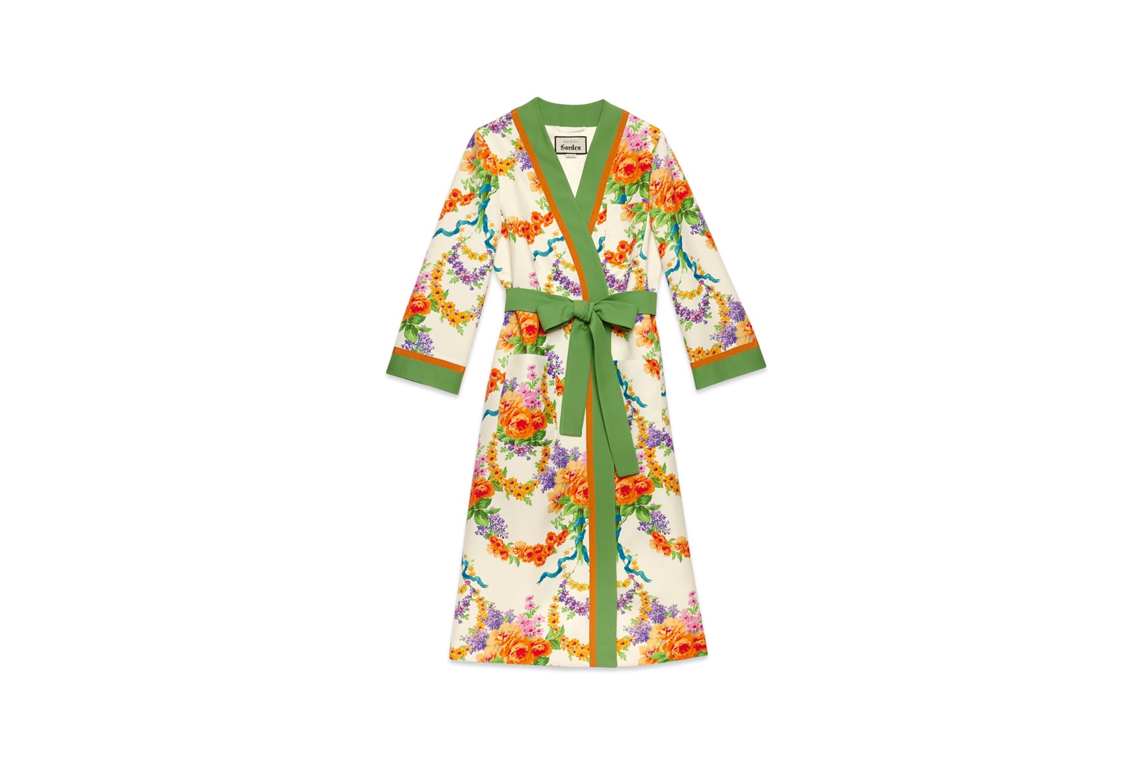 Gucci Garden Capsule Collection Floral Pyjama Robe Green White Orange