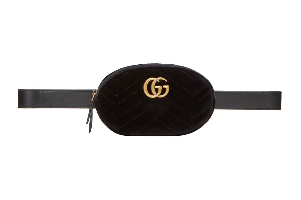 Gucci GG Marmont 2.0 Belt Bag Pouch Black Velvet