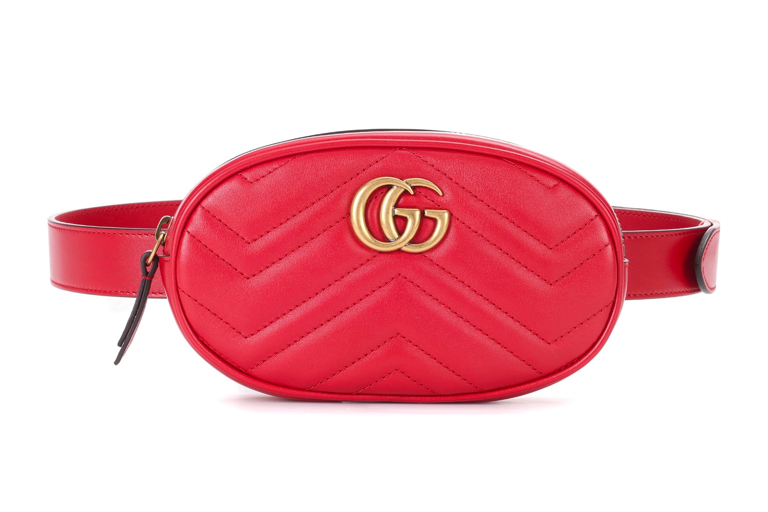 Gucci GG Marmont Leather Belt Bag Red Alessandro Michele Fanny Pack