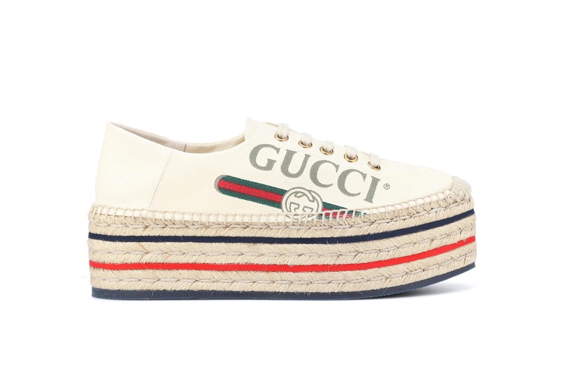 Gucci Platform Logo Summer Espadrilles Red Green Blue Vintage Statement Shoe Sneaker Crep Creme