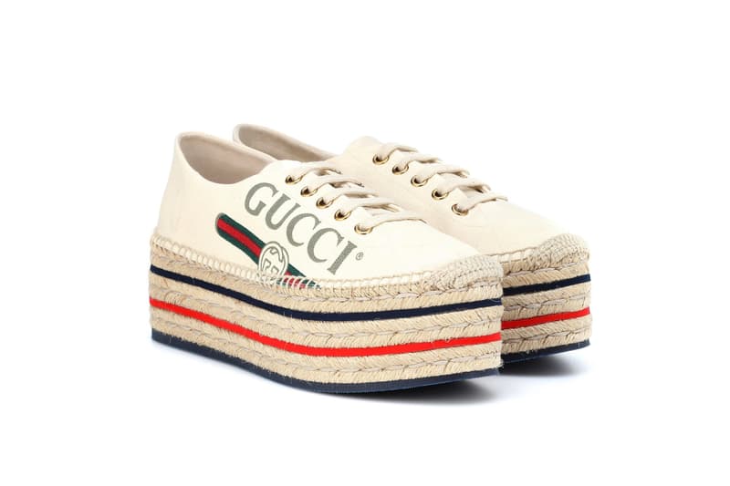 Gucci Platform Logo Summer Espadrilles Red Green Blue Vintage Statement Shoe Sneaker Crep Creme