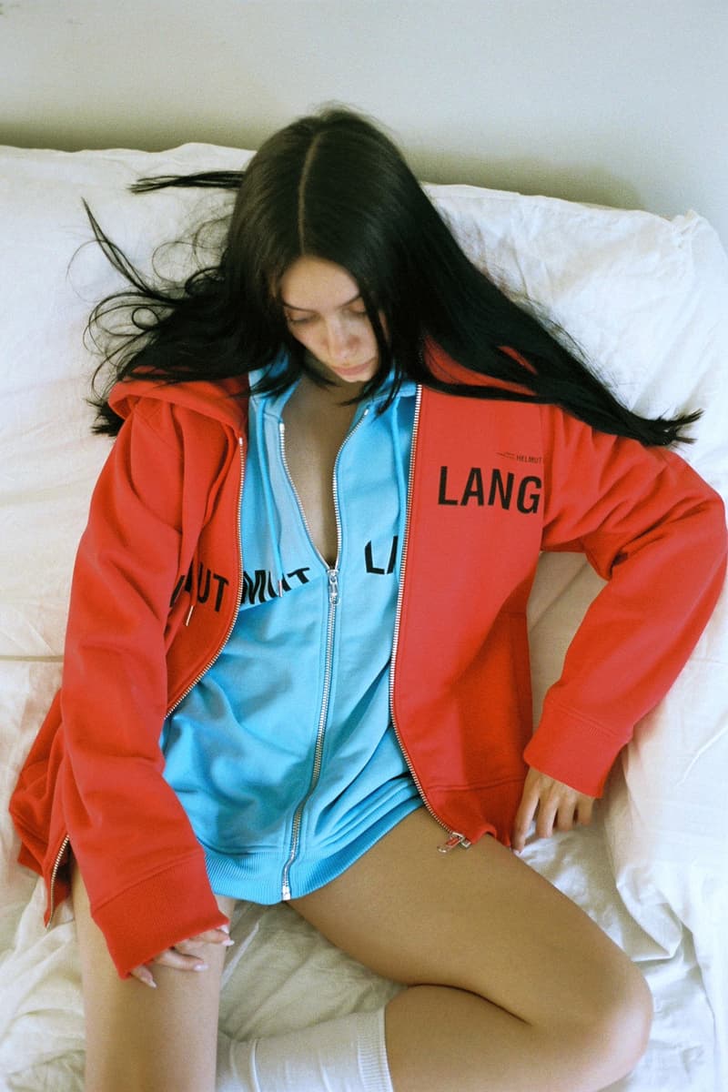 Helmut Lang Campaign PR Zip Hoodies Red Sky Blue 017 Editorial