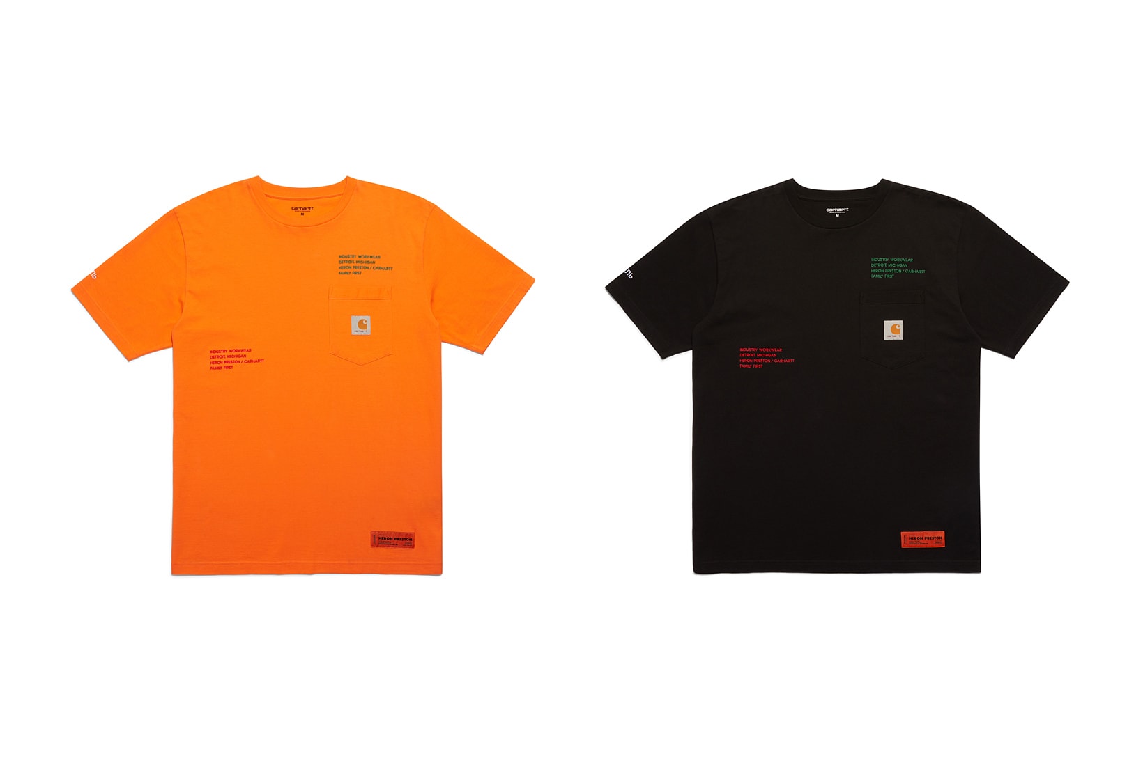Heron Preston Carhartt WIP T Shirt Orange Black