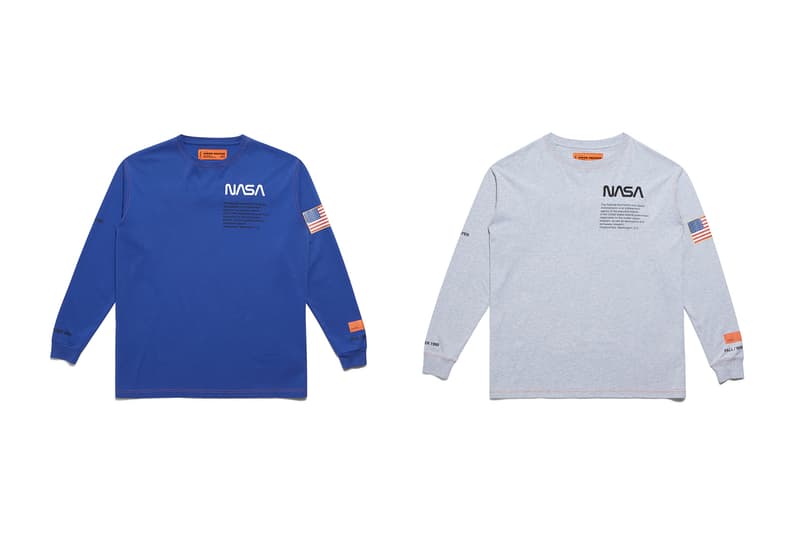 Heron Preston NASA Long Sleeve T Shirt Blue White