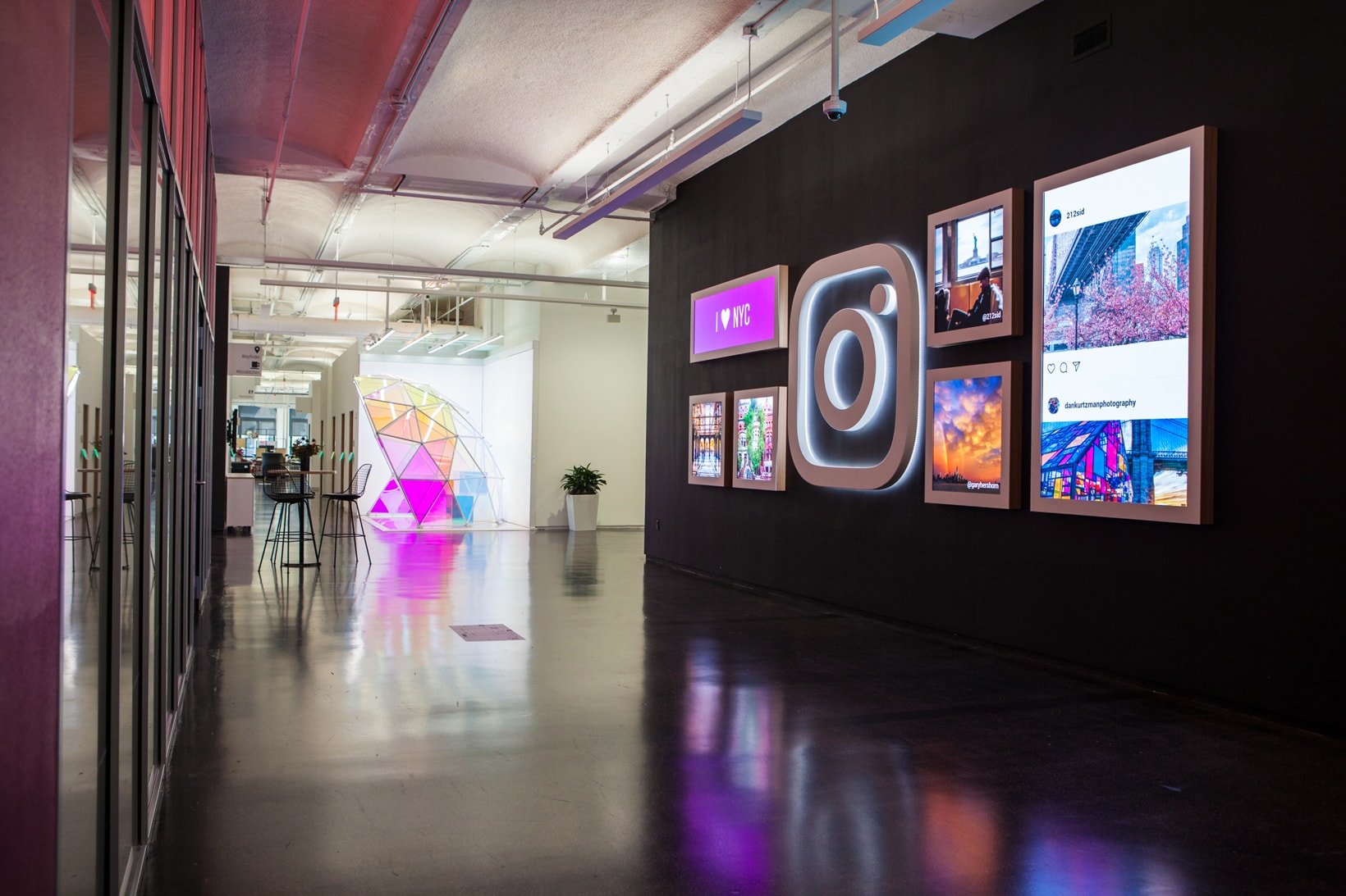 Instagram New York City Office First Look Entrance Digital Greeting Wall