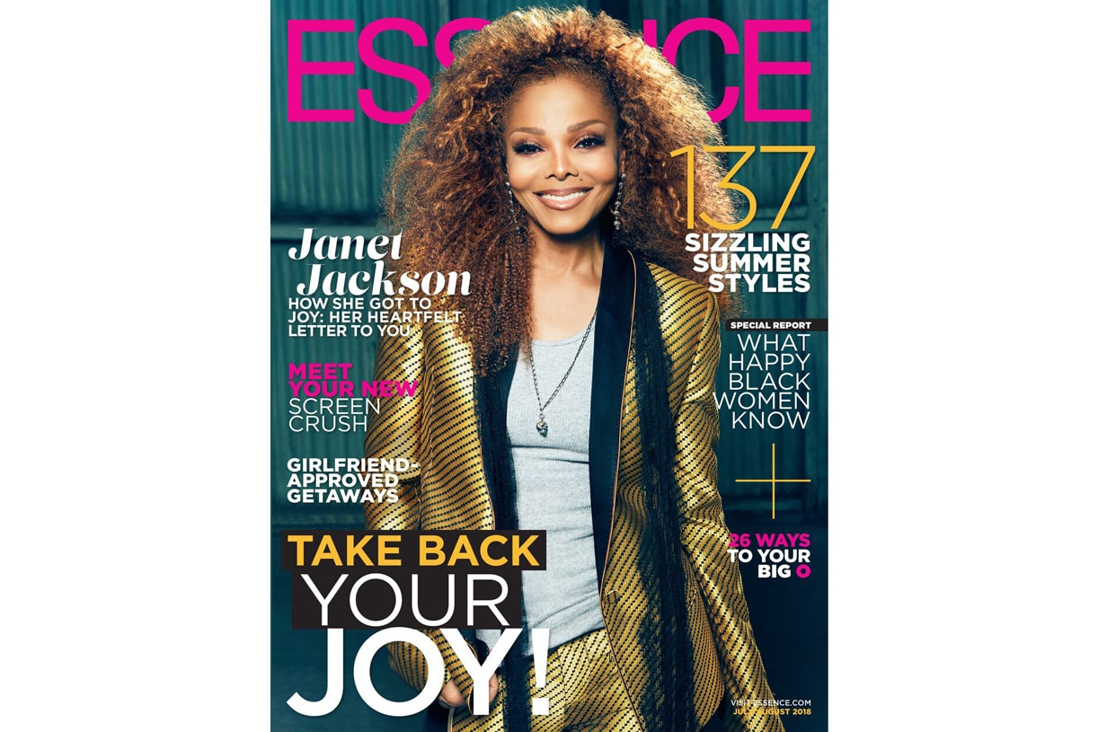 Janet Jackson Essence Magazine July August 2018 Issue Blazer Gold Black