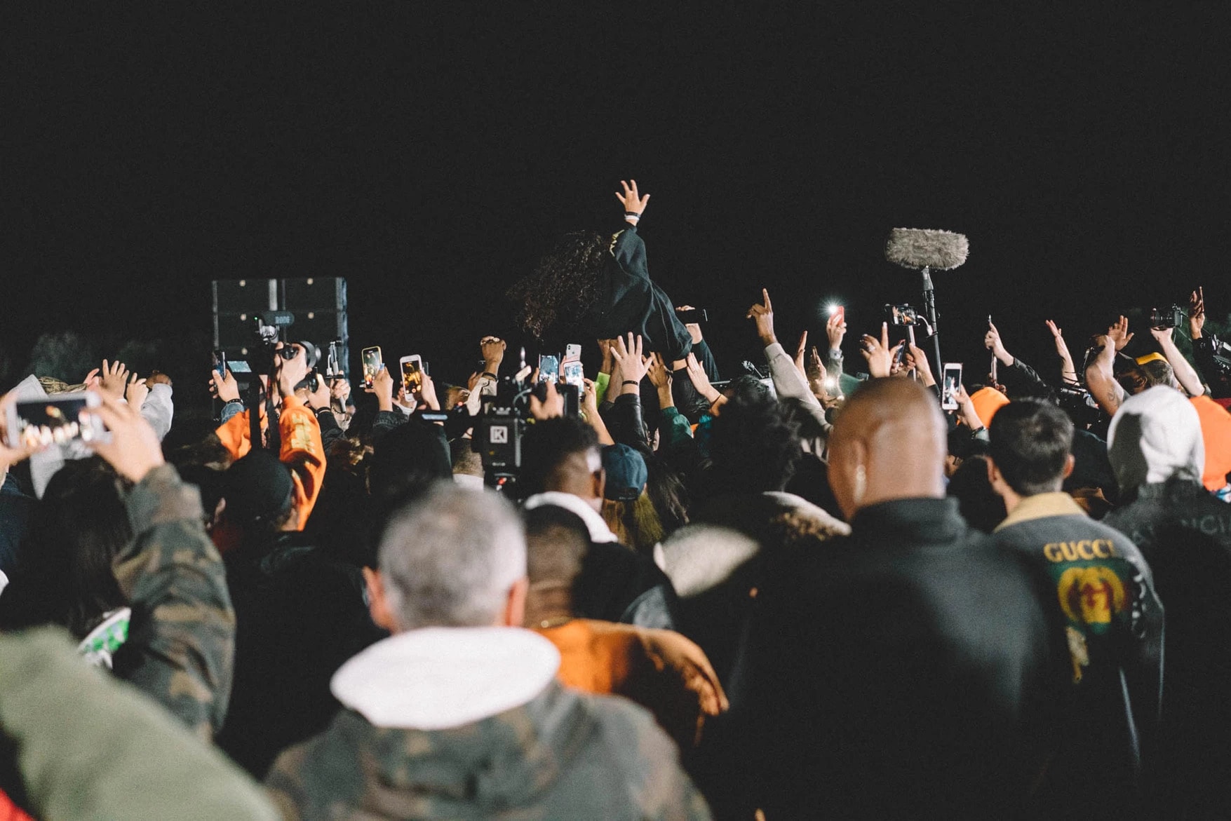 Kanye West ye Album Listening Party Wyoming 070 Shake Crowd Surfing Outside