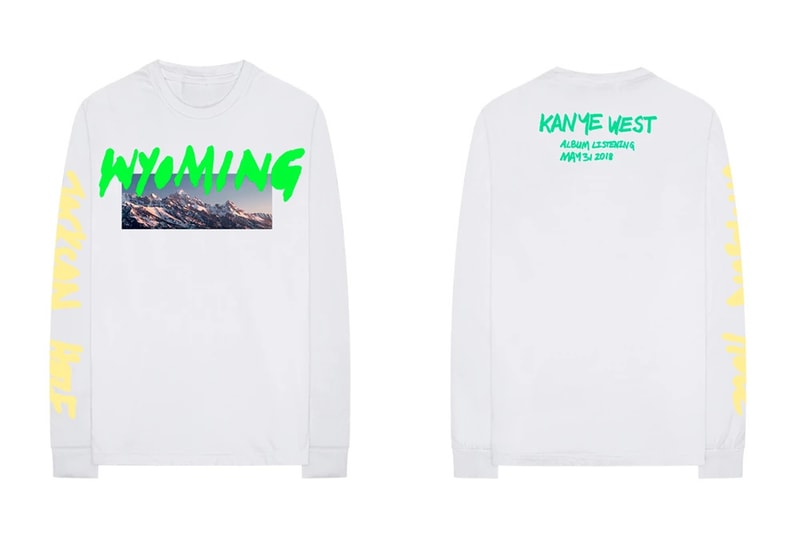 Kanye West ye Album Listening Party Merch Wyoming Long Sleeve T-shirt White