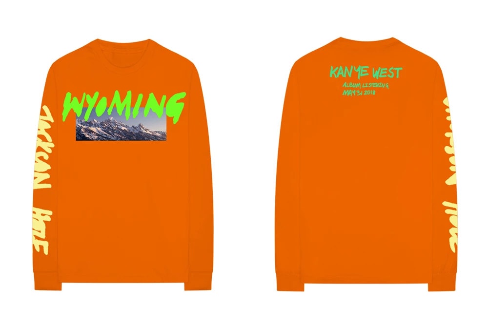 Kanye West ye Album Listening Party Merch Wyoming KKW Long Sleeve T-shirt Orange