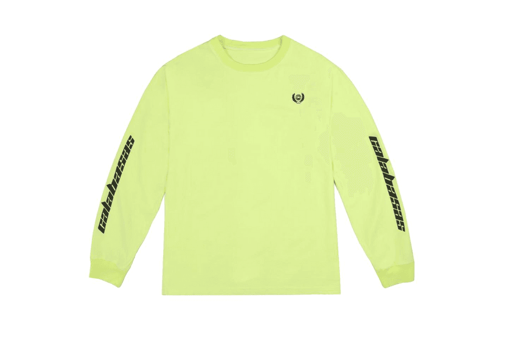Kanye West Neon YEEZY Calabasas Just Dropped Longsleeve Neon Yellow Orange Sweater Yeezy Supply