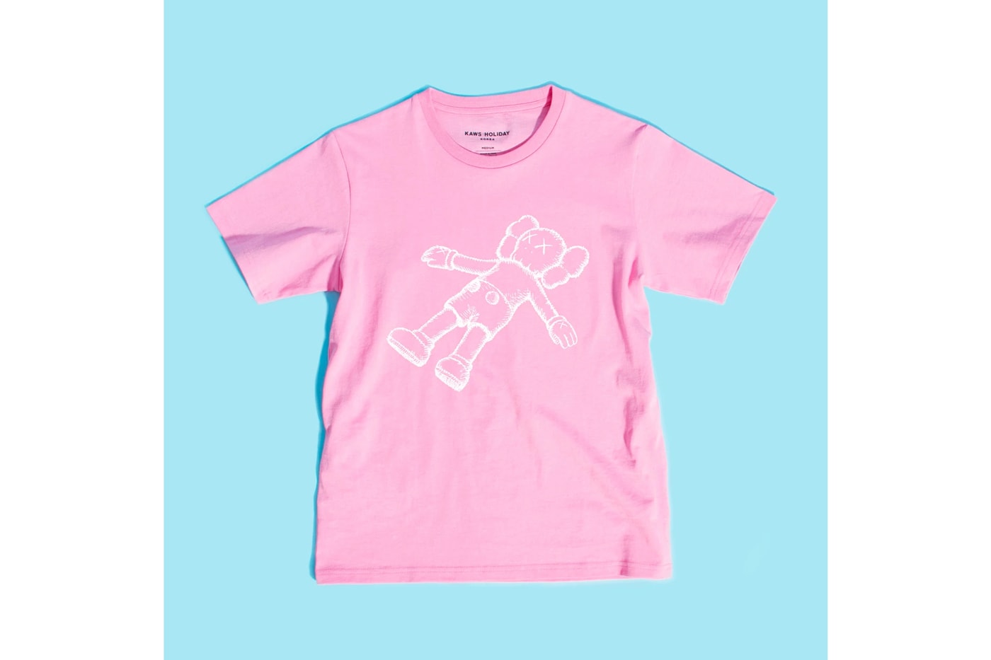 KAWS:HOLIDAY Seoul Seokchon Lake Korea T-shirt Pink