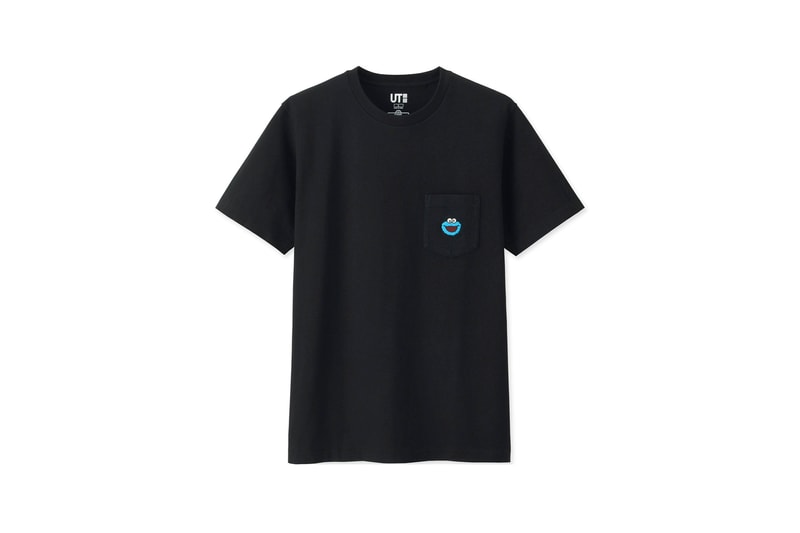KAWS x Uniqlo UT Sesame Street Collection T-shirt Cookie Monster Black