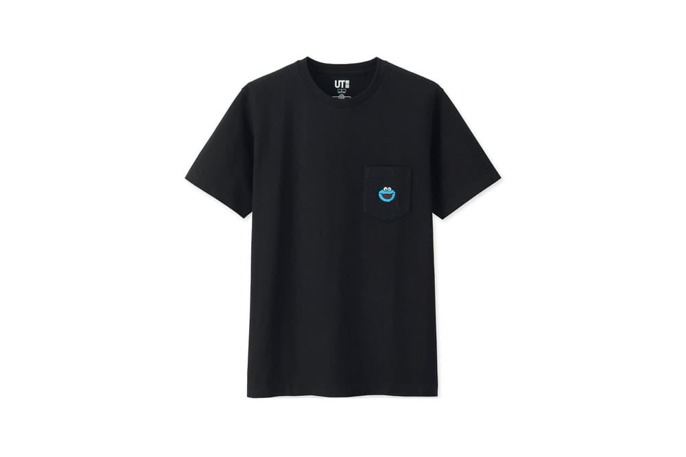 KAWS x Uniqlo UT Sesame Street Collection T-shirt Cookie Monster Black