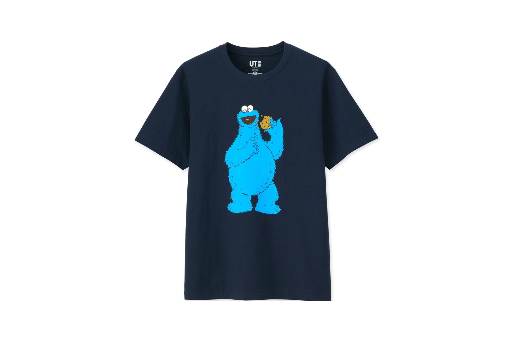 KAWS x Uniqlo UT Sesame Street Collection T-shirt Cookie Monster Navy