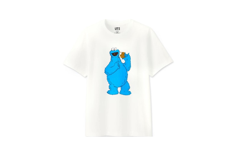 KAWS x Uniqlo UT Sesame Street Collection T-shirt White Cookie Monster White