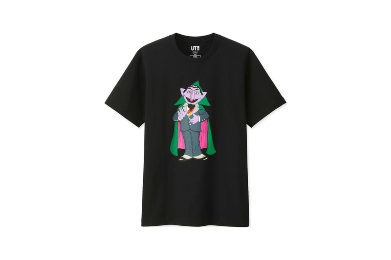 KAWS x Uniqlo UT Sesame Street Collection T-shirt Count von Count Black