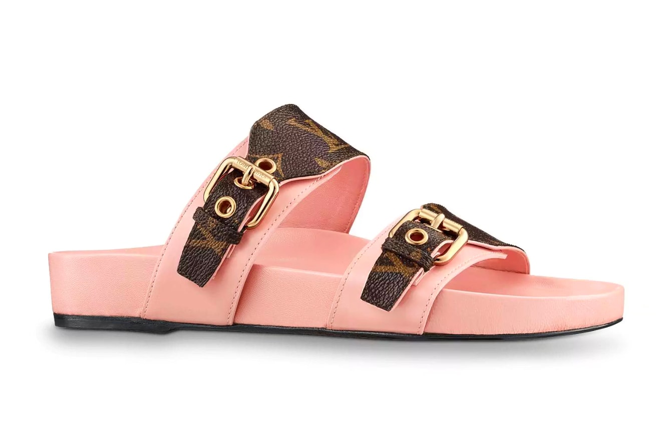 Louis Vuitton Bom Dia Mule Monogram Buckle Sandal Birkenstock Pink