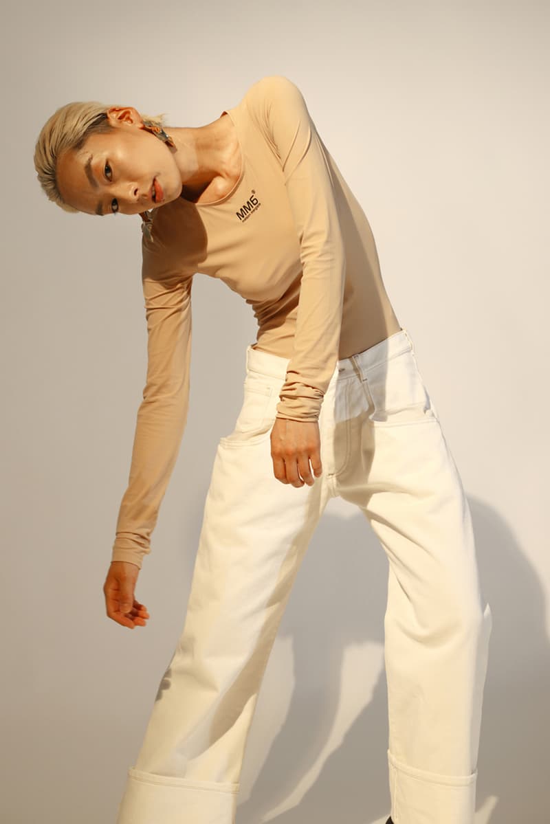 HBX HBXWM The New Classic Spring/Summer 2018 Editorial MM6 Maison Margiela Underneath Lycra Jersey Bodysuit Tan