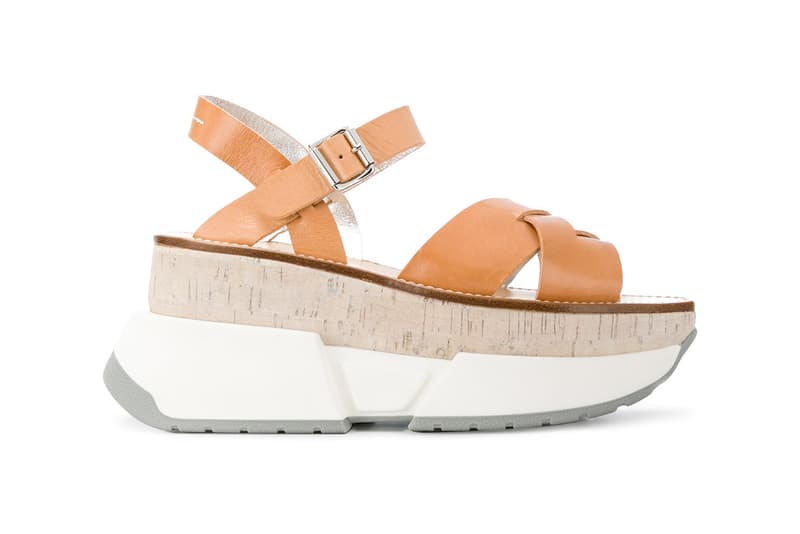 Maison Margiela Colorblock Open-Toe Platform Sandals Brown White Gray